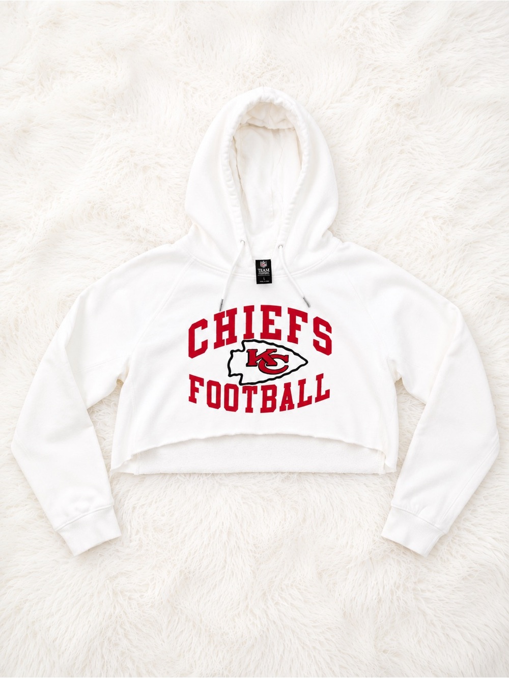NFL Kansas City Chiefs Cropped Hoodie Women’s Large KC Football Sweatshirt Y2K